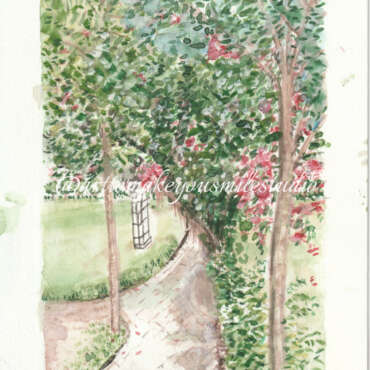 Whispers of Spring: Curved Path Serenity