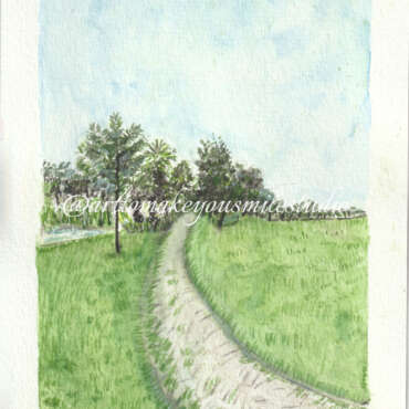 Whispers of the Meadow: Curved Path Serenity