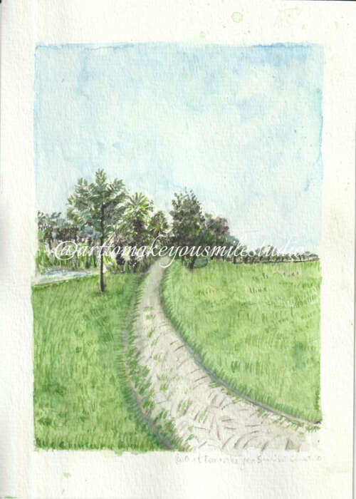 Whispers of the Meadow: Curved Path Serenity