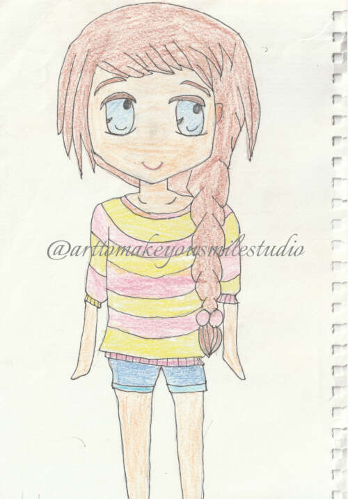 Braided Bliss: A Cheerful Cartoon