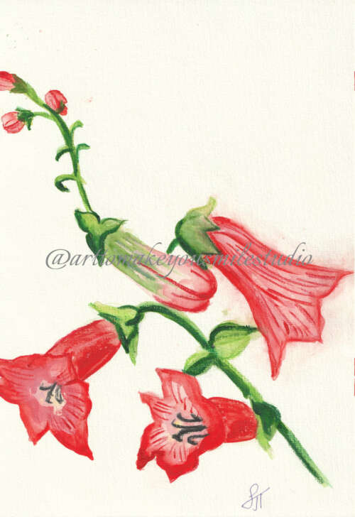 Graceful Foxgloves: A Watercolor Trio
