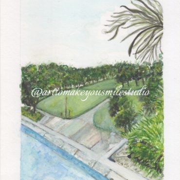 Pathway to Calm - A Golf Course from the Poolside View